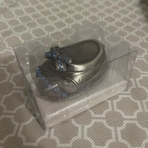 Silver metal baby shoe